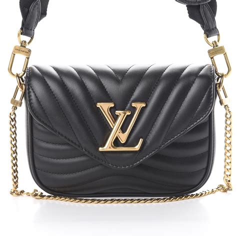 louis vuitton new wave black|LOUIS VUITTON Calfskin New Wave Chain MM Black.